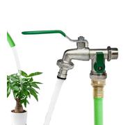 Wasserhahn Garten aus Messing - Wasserhahn Aussen mit Schlauchhahn 1/2 Zoll Schnellverbinder, Schrauben & Dübel - Schlauch Hahn mit Schlauchanschluss für Schrebergärten & Ställe