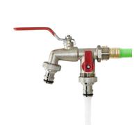 Wasserhahn Garten aus Messing - Wasserhahn Aussen mit Schlauchhahn 1/2 Zoll Schnellverbinder, Schrauben & Dübel - Schlauch Hahn mit Schlauchanschluss für Schrebergärten & Ställe