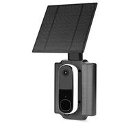 Wasserstein Chargeur solaire de sonnette avec batterie intégrée compatible avec batterie vidéo Arlo Doorbell 2K (2e génération), WYZE Wireless Duo Cam & Eufy E340/C30/C31 Doorbell (2,5 W)