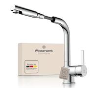 Wasserwerk Robinet de cuisine WK4 | Mitigeur de cuisine | Mélangeur d'évier avec bec extractible | Douchette extractible | Made in Germany | Chrome