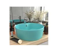 Wastafel met overloop 36x13 cm keramiek mat lichtgroen147035