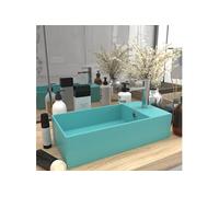 Wastafel met overloop keramiek lichtgroen146991