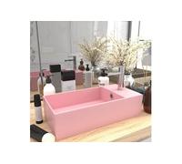 vidaXL Lavabo de salle de bain Vasque à poser Céramique avec trop-plein Rose