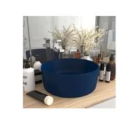 Wastafel rond 40x15 cm keramiek mat donkerblauw147012