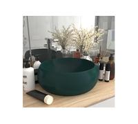 Wastafel rond 40x15 cm keramiek mat donkergroen147003