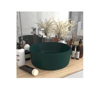 Wastafel rond 40x15 cm keramiek mat donkergroen147014