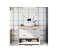 vidaXL Comptoir de salle de bain 100x50x6 cm bois massif non traité 3156037