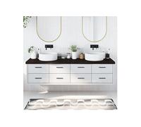 vidaXL Comptoir de salle de bain 200x60x(2-6) cm Bois massif traité Marron foncé