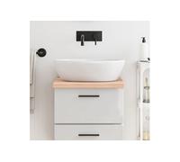Vidaxl Comptoir De Salle De Bain 40x50x(2-4)Cm Bois Massif Non Traité