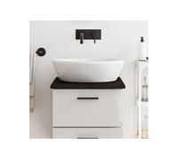 Wastafelblad 40x50x2 cm behandeld massief hout donkerbruin3156191