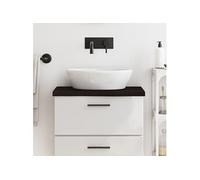 Comptoir de Salle de Bain, Plan de Vasque, Dessus d'Armoire, Etagère de Toilette Intérieur, Marron Foncé 60x30x(2-4) cm Bois Massif Traité