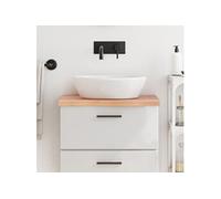 Wastafelblad 60x30x(2-4) cm behandeld massief hout lichtbruin3156102