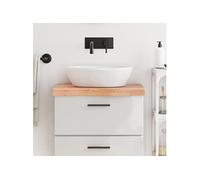 Wastafelblad 60x30x(2-6) cm behandeld massief hout lichtbruin3156103