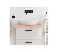 vidaXL Comptoir de Salle de Bain, Dessus d'Armoire avec Bord Vivant, Plan de Travail de Toilette, 60x30x(2-6) cm Bois Massif Non Traité
