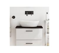 Wastafelblad 60x30x2 cm behandeld massief hout donkerbruin3156197