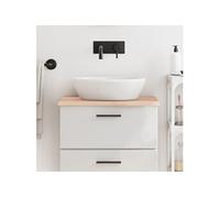 Comptoir de Salle de Bain, Dessus d'Armoire avec Bord Vivant, Plan de Travail de Toilette, 60x30x2 cm Bois Massif Non Traité