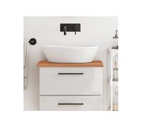 Comptoir de salle de bain 60x40x2,5 cm bois massif de hêtre