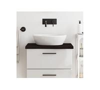 Comptoir de Salle de Bain, Plan de Vasque, Dessus d'Armoire, Etagère de Toilette Intérieur, Marron Foncé 60x50x(2-4) cm Bois Massif Traité