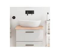 Vidaxl Comptoir De Salle De Bain 60x50x(2-4) Cm Bois Massif Non Traité