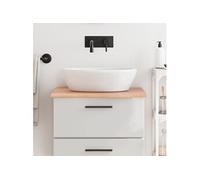 vidaXL Comptoir de salle de bain – Plan de vasque en bois traité marron clair 60x50x2 cm