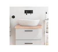 Vidaxl Comptoir De Salle De Bain 60x60x(2-4) Cm Bois Massif Non Traité