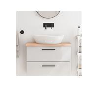 Wastafelblad 80x30x(2-4) cm onbehandeld massief hout3156018