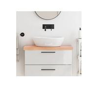 Wastafelblad 80x30x(2-6) cm behandeld massief hout lichtbruin3156115