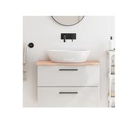 Vidaxl Comptoir De Salle De Bain 80x40x2 Cm Bois Massif Non Traité