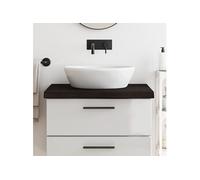 Wastafelblad 80x50x(2-6) cm behandeld massief hout donkerbruin3156217