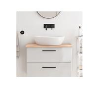 Vidaxl Comptoir De Salle De Bain 80x50x2 Cm Bois Massif Non Traité