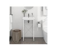vidaXL Wastafelframe 40x38x83 cm ijzer wit338496 Blanc G