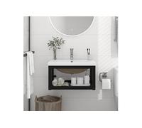 vidaXL Cadre de lavabo pour vasque à encastrer – en fer noir