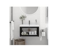 vidaXL Wastafelframe wandgemonteerd 59x38x31 cm ijzer zwart338494 Noir G