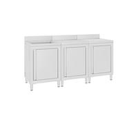 vidaXL Armoire de cuisine commerciale avec égouttoir Acier inoxydable 180x60x96 cm