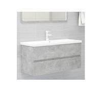 vidaXL Wastafelkast met ingebouwde wastafel spaanplaat betongrijs3071661 Gris G