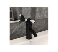 vidaXL Robinet de lavabo de salle de bain Noir 130x180 mm