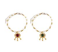 WASTEBIN Lot de 2 colliers avec perles et strass pour animal domestique