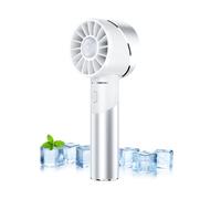 Wastou Ventilateur de poche, USB Rechargeable Portable Turbo Fan, 2600mAh Battery Mini Personal Fan, Small Pocket Hand Fan for Travel Camping Outdoor (Blanc)