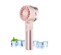 Wastou Ventilateur de poche, USB Rechargeable Portable Turbo Fan, 2600mAh Battery Mini Personal Fan, Small Pocket Hand Fan for Travel Camping Outdoor (Rose)