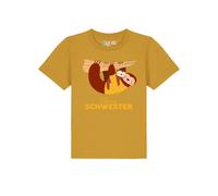 watabout.kids T-Shirt 'Faultier Kleine Schwester' ocre, Taille 134-146