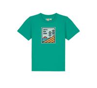 watabout.kids T-Shirt 'Let's Get Lost' bleu / bleu clair / vert gazon / orange clair, Taille 98-104