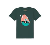 watabout.kids T-Shirt 'Traktor' vert foncé / saumon / noir / blanc, Taille 158