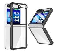 WATACHE Coque pour Samsung Galaxy Z Flip 6, Coque Z Flip 6 Transparente Fine et résistante aux Chocs avec charnière en TPU Souple Flip 6(Noire)