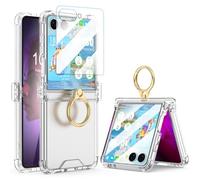 WATACHE for Galaxy Z Flip 7 Case with Screen Protector Hinge Protection Clear for Samsung Flip 7 Case with Kickstand Protective Cover for Samsung Galaxy Z Flip 7 5G (2025) - Clear