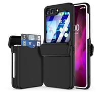 WATACHE pour Samsung Galaxy Z Flip 6 Coque avec Charnière Protection Antichoc avec Porte-Carte de Crédit Carte d'Identité Housse de Protection Coque de Téléphone pour Galaxy Flip 6 5G(Noire)