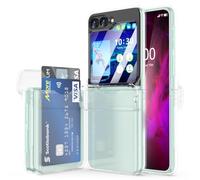 WATACHE pour Samsung Galaxy Z Flip 6 Coque avec Charnière Protection Antichoc avec Porte-Carte de Crédit Carte d'Identité Housse de Protection Coque de Téléphone pour Galaxy Flip 6 5G(Transparente)