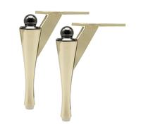 WATAOW 17cm Pieds de Meuble Métalliques Dorés - Lot de 2 - Pied de Remplacement en Alliage Aluminium - Pieds de Canapé et Armoire - Design Luxe Léger(Gold)
