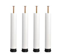 WATAOW 4 Pieds de Lit Réglables Cylindriques, 15-30cm Pieds de Meubles, Pied Universels pour Sommier à Lattes, Accessoires de Cadre à Trou Rond(Blanc,15cm/6in)