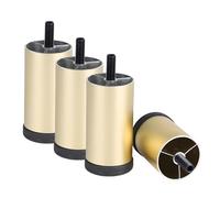 WATAOW 4 St Pieds de Meubles Réglables, 6-30cm Pied d'Extension avec Tige Filetée M6 / M8, Pieds de Lit en Aluminium pour Réfrigérateur Lave-Linge Canapé Bureau(Gold,25cm/9.8in(M8))