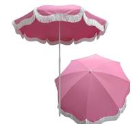 WATAOW Parasol De Terrasse À Pompon De 2,0 M - Élégant Pompon Bohème Vintage -Mât Inclinable -Parasol De Plage pour Piscine, Table, Jardin, Terrasse, Plage Et Extérieur